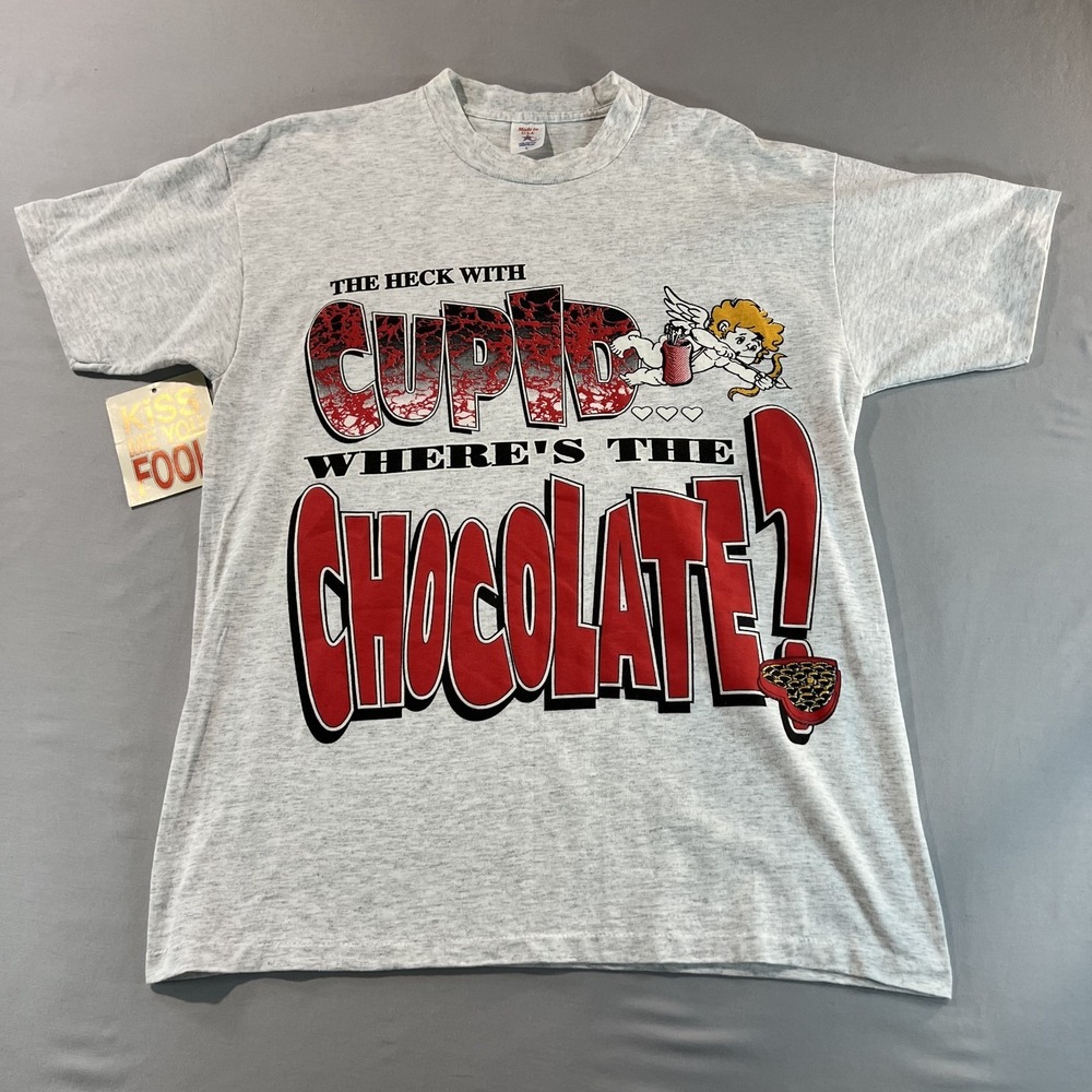 Vintage 1980s Funny Valentine's Day T-Shirt Sz L Single Stitch Never‎ Worn